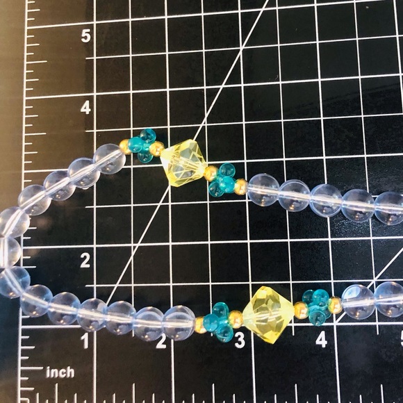 Vintage Signed Blue Yellow Bead Necklace 💎💛 HTF rare clasp item - Picture 5 of 17